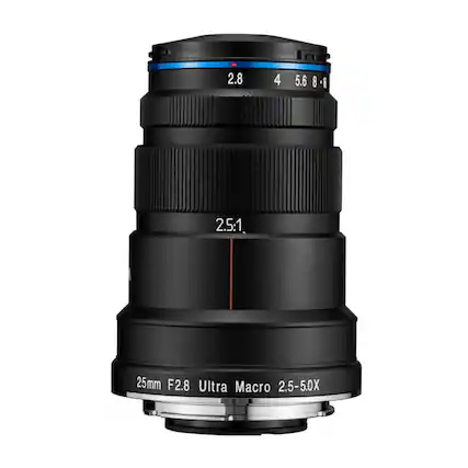 2.8 4 5.6 8 8 2.5:1. 25mm F2.8 Ultra Macro 2.5-5.0X