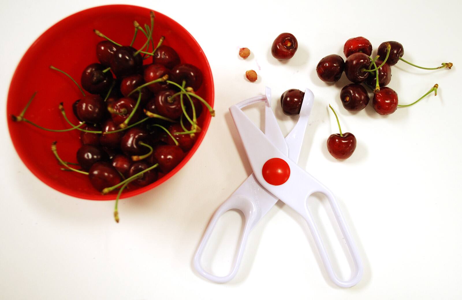 Alt View 1. Norpro - 8-Inch Deluxe Cherry Pitter, White - White.