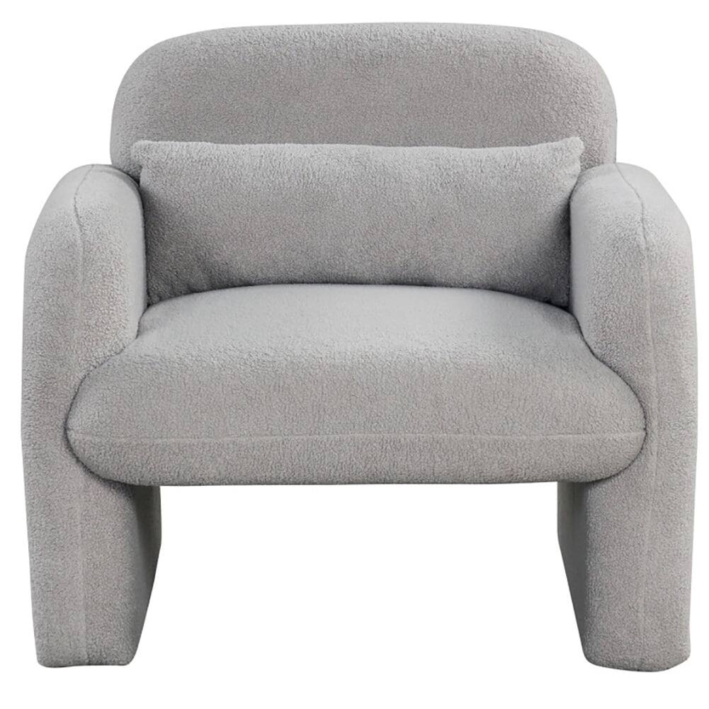 Alt View 2. Pefilos - Modern Accent Chair with Waist Pillow and Armrests for Indoor as Home Living Room Bedroom - Gray.