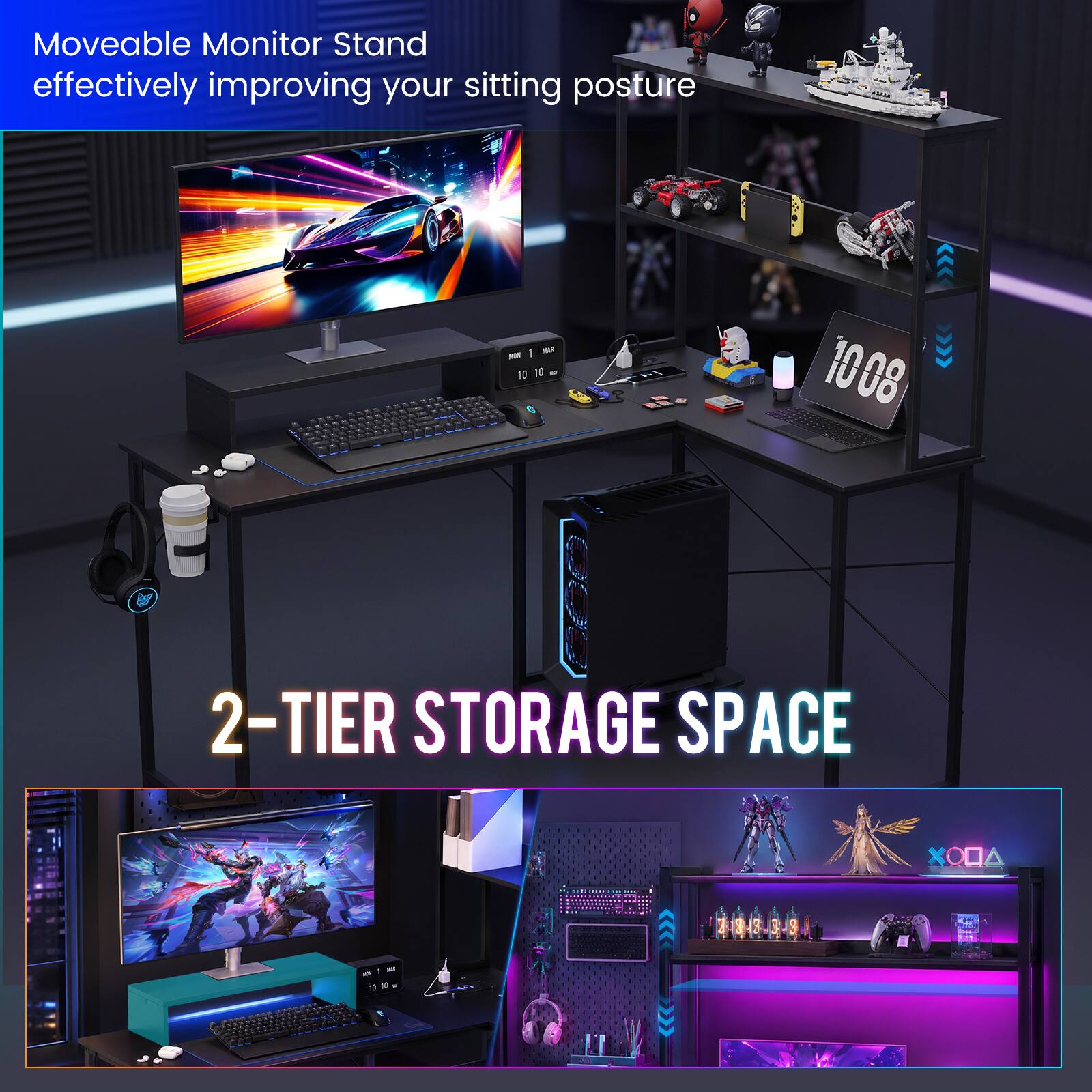 Moveable Monitor Stand effectively improving your sitting posture

70 10
10.08

2-TIER STORAGE SPACE