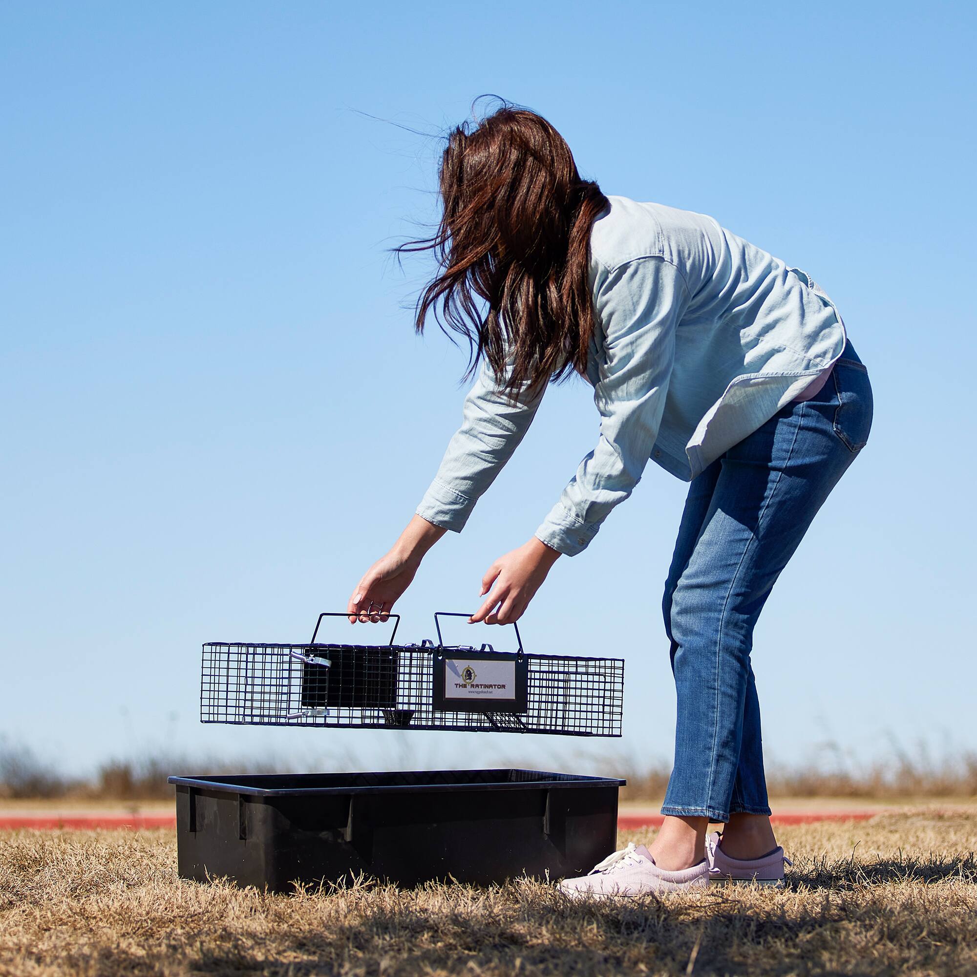 Alt View 2. Rugged Ranch Products - Rugged Ranch RATTR Ratinator Live Rat Multi-Catch Animal Metal 2 Door Trap Cage - Black.