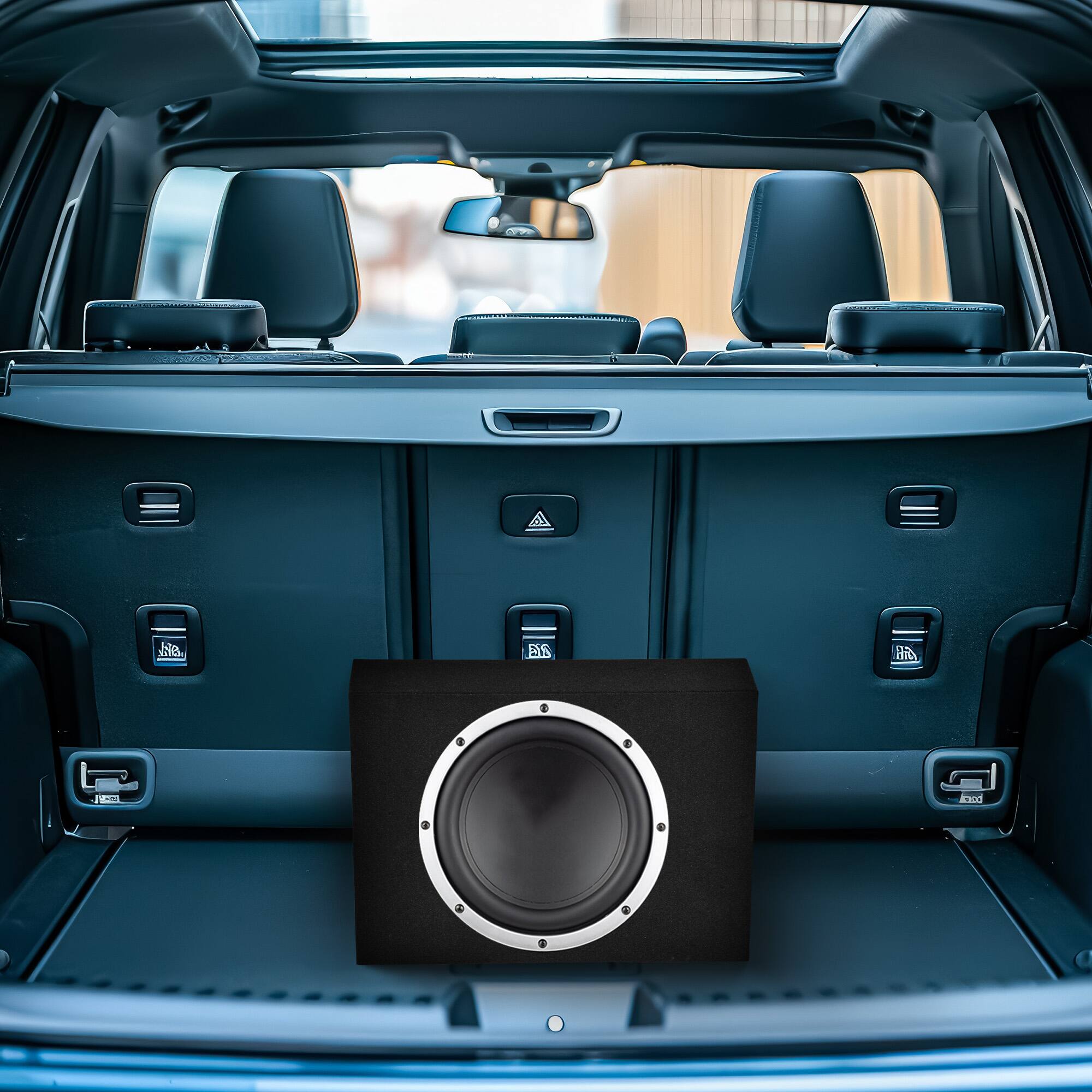 Alt View 3. QPower - Q Power Shallow Single 12 In Sealed MDF Truck Subwoofer Enclosure Box, Charcoal - Charcoal Gray.