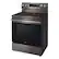 Left. LG - 6.3 Cu. Ft. Freestanding Electric True Convection Smart Range with Air Fry and Premium Handle - PrintProof Black Stainless Steel.