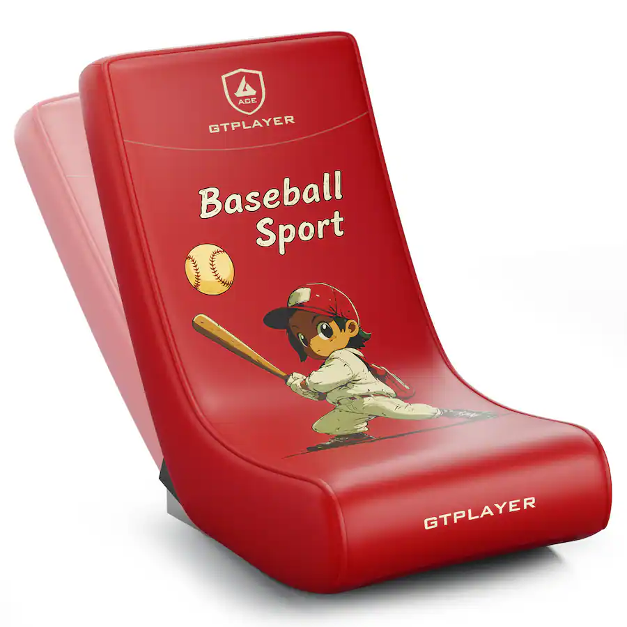 Red Chair Baseball Rocking GTPlayer Gaming Floor Mat Rocking Chair with an angle limiter rocking ...