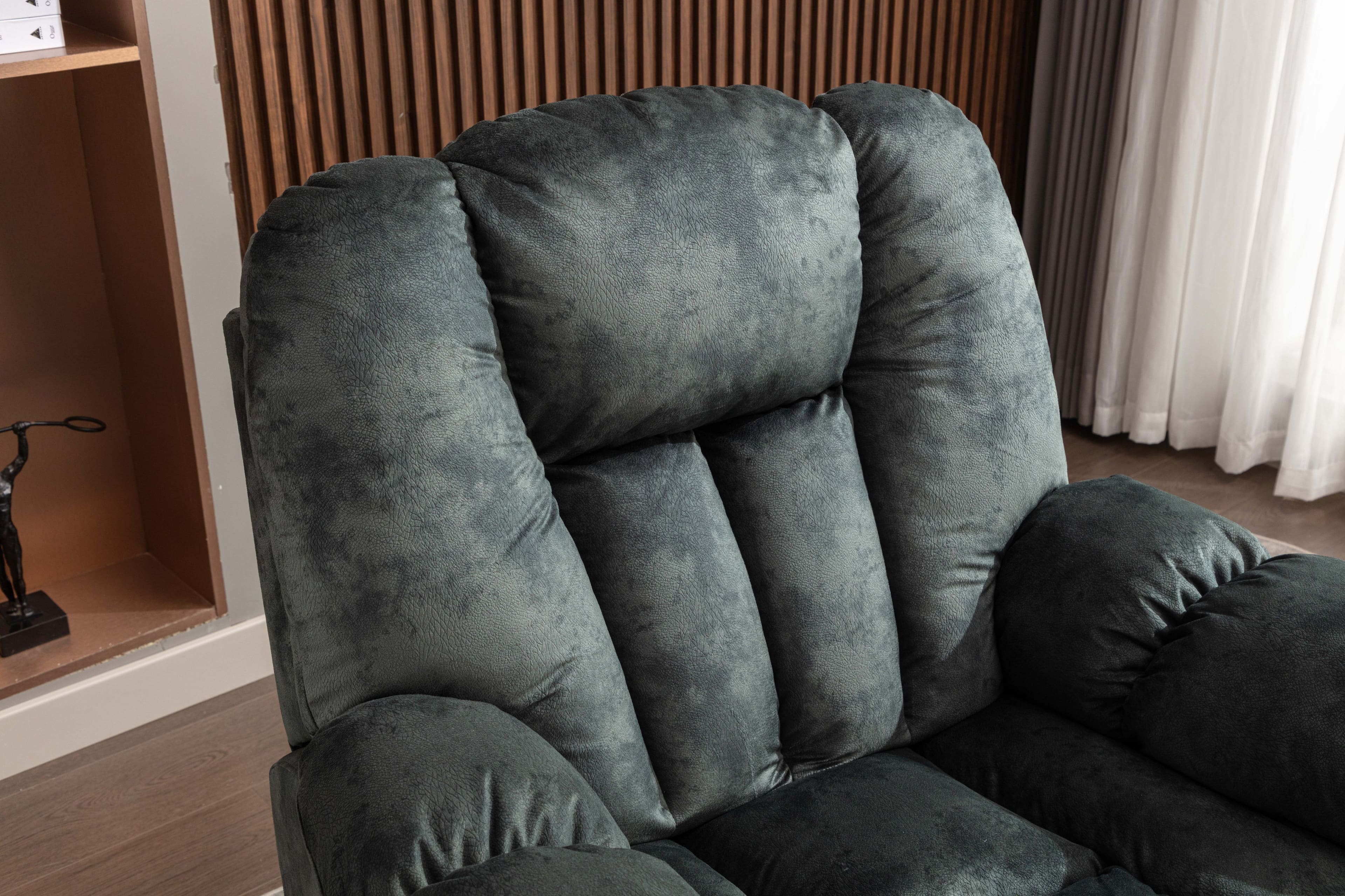 Alt View 11. Bestier - 40.6" Oversize Power Lift Recliner Chair with Massage and Heating - Gray Green.