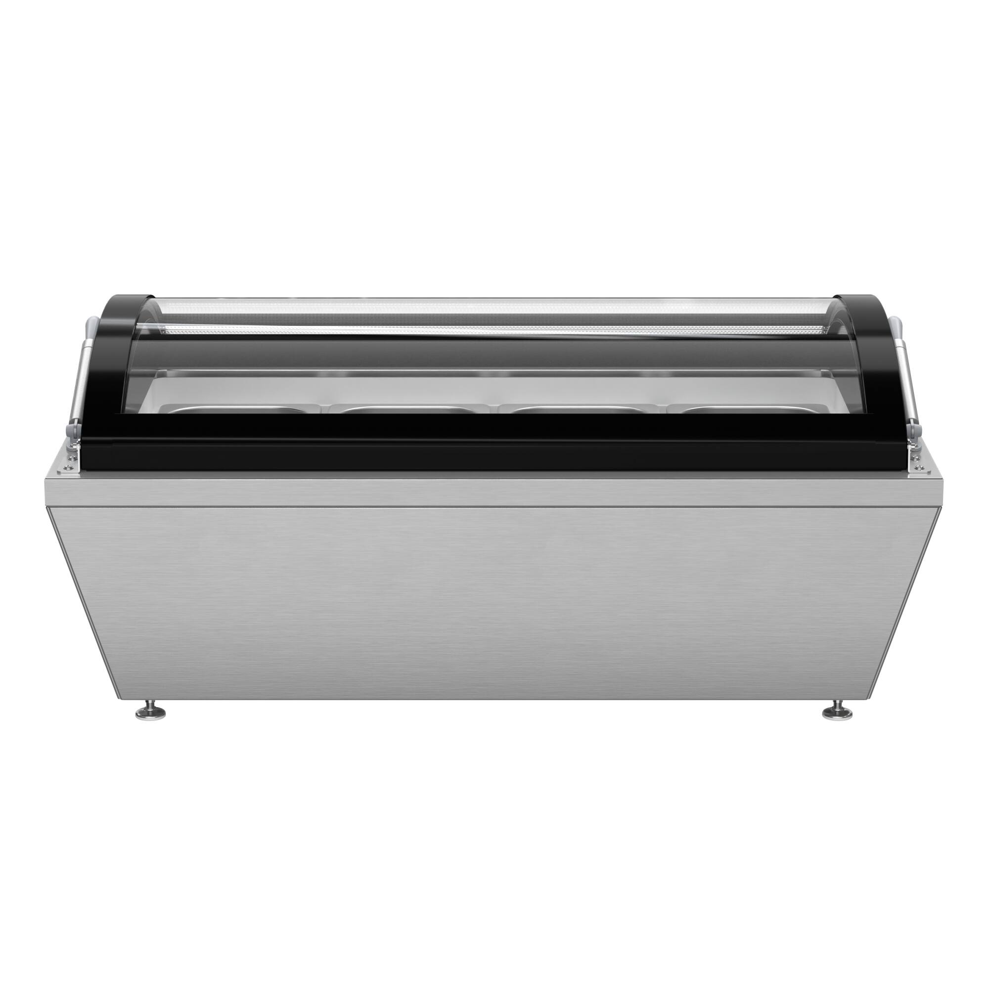 Alt View 8. Koolmore - 32 in. 4-Pan Countertop Ice Cream Display Freezer with Curved Glass Top in Stainless-Steel (KM-CGDR-4P) - Stainless-Steel and Black.