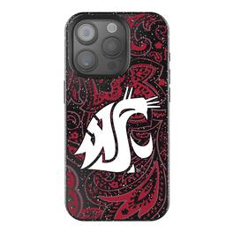 Keyscaper - NCAA - Washington State Cougars Paisley Bling iPhone Case - 15 - Black