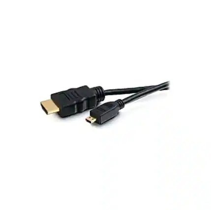 Front. C2G - 3m High Speed HDMI to HDMI Micro Cable with Ethernet (9.8ft) - HDMI for Audio/Video Device - 9.84 ft - 1 x HDMI (Micro T - Black.