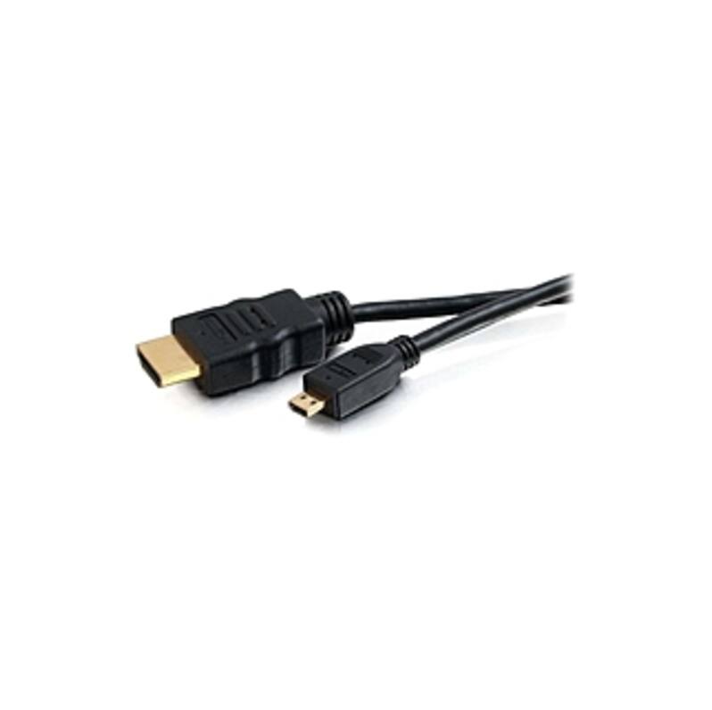 Front. C2G - 3m High Speed HDMI to HDMI Micro Cable with Ethernet (9.8ft) - HDMI for Audio/Video Device - 9.84 ft - 1 x HDMI (Micro T - Black.