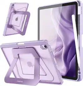 Fintie - Shockproof Case for iPad Air 11-inch/ iPad Air 5th/4th Gen 10.9 in | Slim Frosted Hard Back Cover with Kickstand - Purple