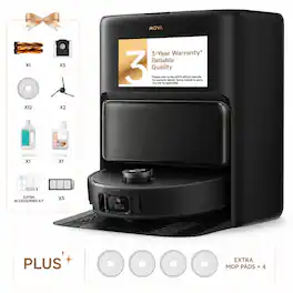 MOVA - V50 Ultra Complete Robot Vaccum and Mop Bundle with Official Cleaning Solution - Black