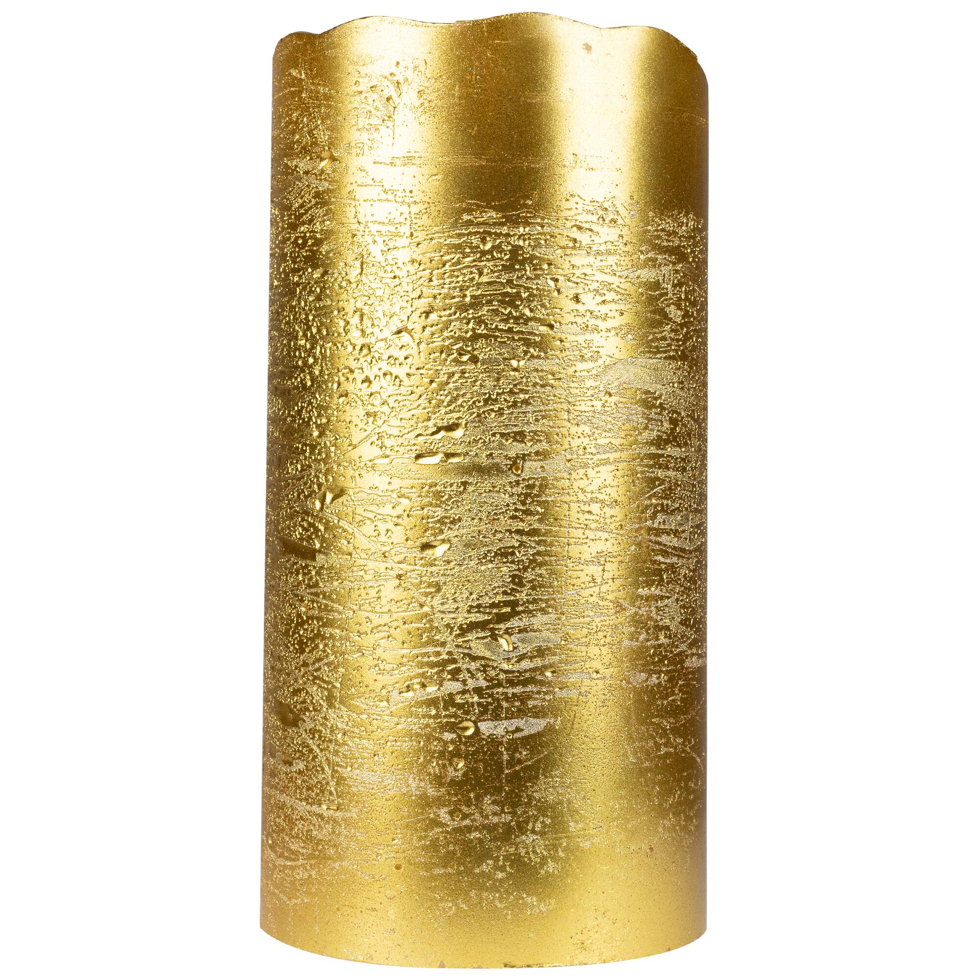 Alt View 7. Northlight - LED Lighted Flameless Flickering Pillar Christmas Candle - 6" - Gold - Gold.