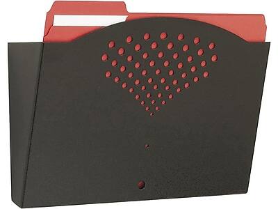Front. Safco - Safco Single-Pocket Steel Wall File, Letter Size, Black (3170BL) - Black.