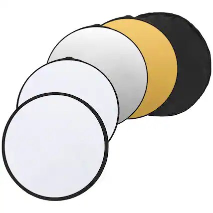 Front. Unique Bargains - 12"/30cm Reflector Photography, 5 in 1 Collapsible Light Reflector with Bag Multi-Disc Light Diffuser for Studio Outdoor - Multicolor.