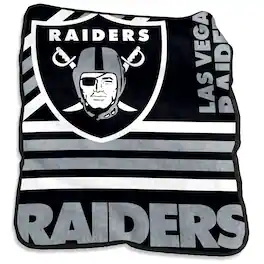 Logo Brands - Las Vegas Raiders 50'' x 60'' Plush Raschel Throw - Multicolor
