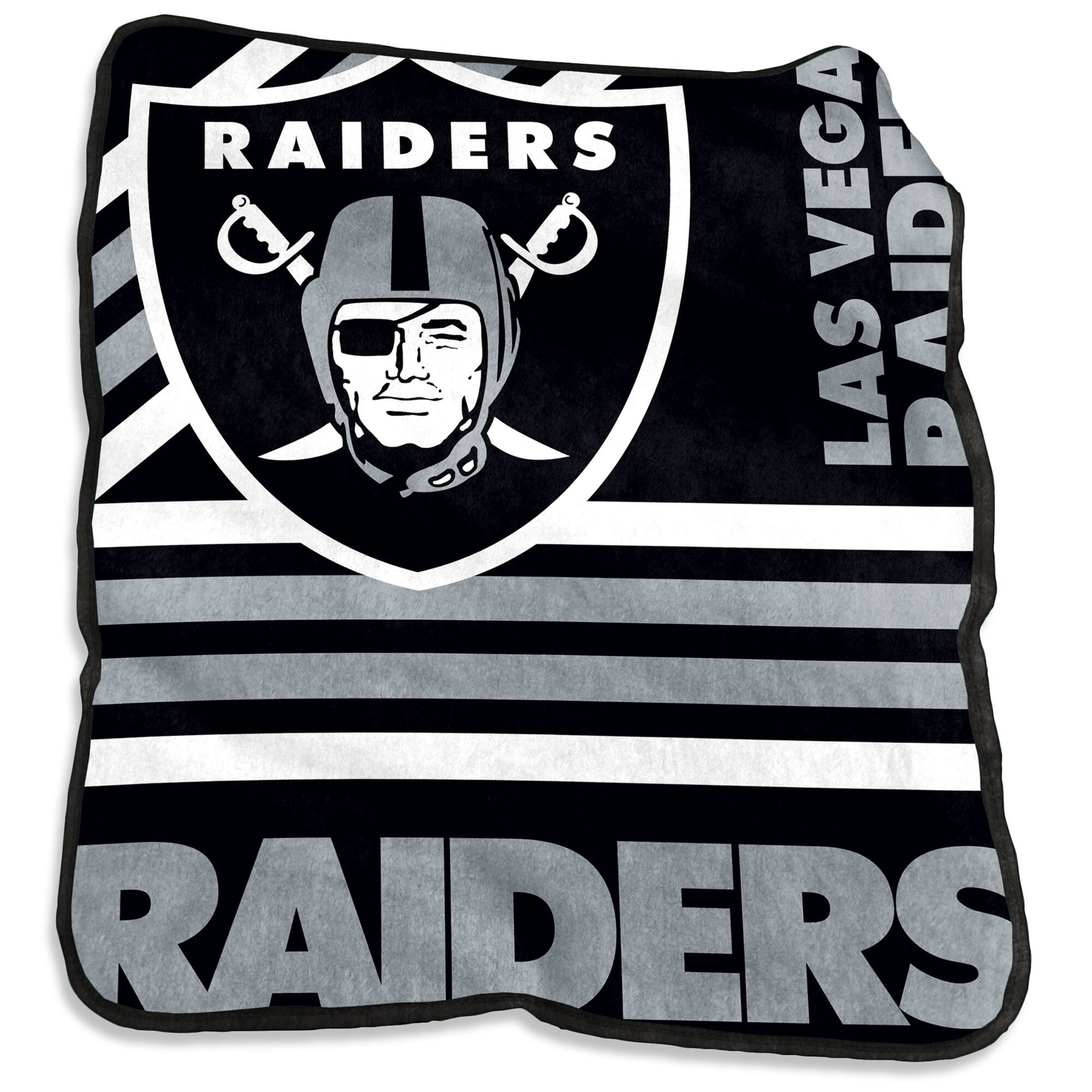 Logo Brands - Las Vegas Raiders 50'' x 60'' Plush Raschel Throw - Multicolor
