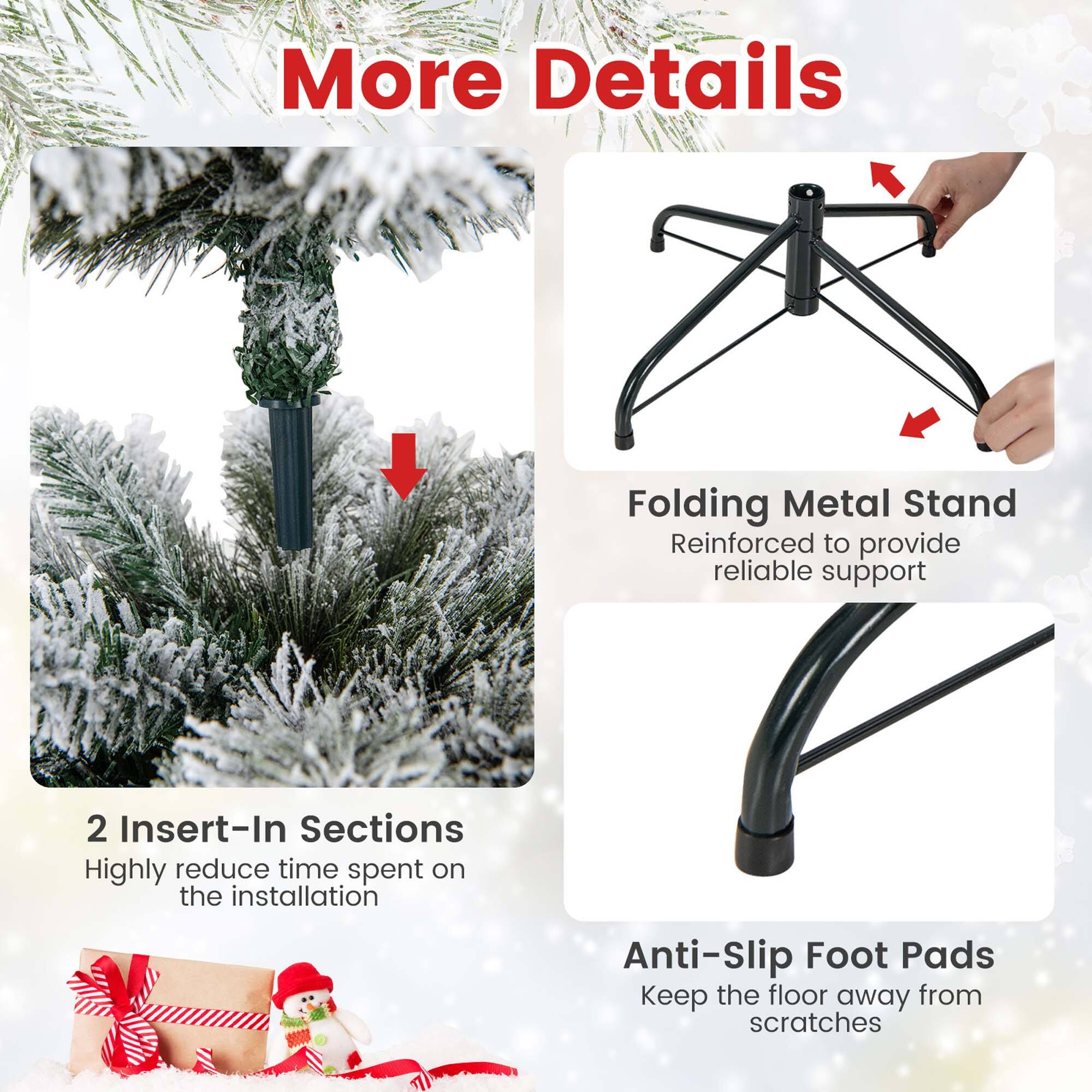 More Details: Folding Metal Stand Reinforced to provide reliable support. 2 Insert-In Sections: Highly reduce time spent on the installation. Anti-Slip Foot Pads: Keep the floor away from scratches.