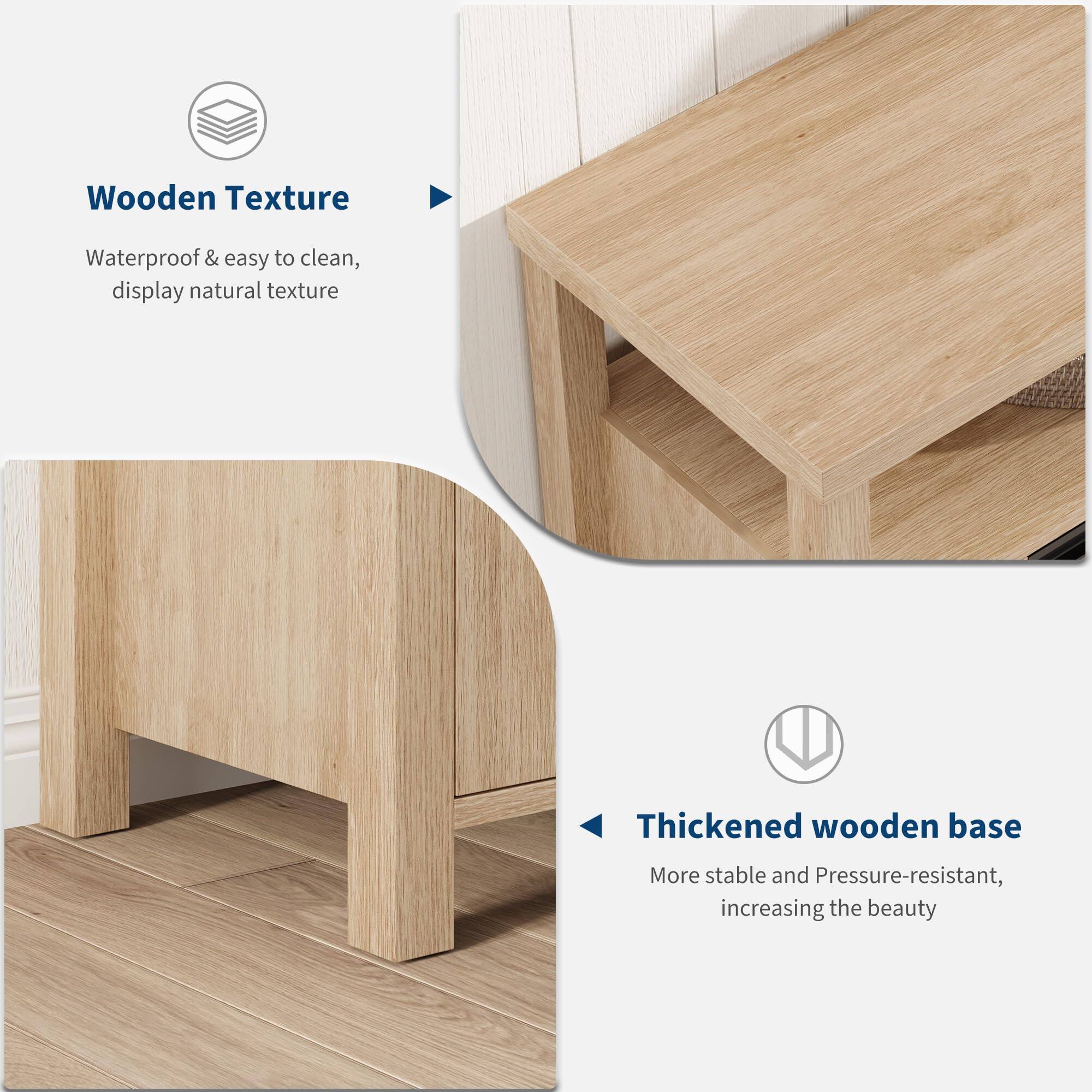 Wooden Texture  
Waterproof & easy to clean, display natural texture  

Thickened wooden base  
More stable and pressure-resistant, increasing the beauty