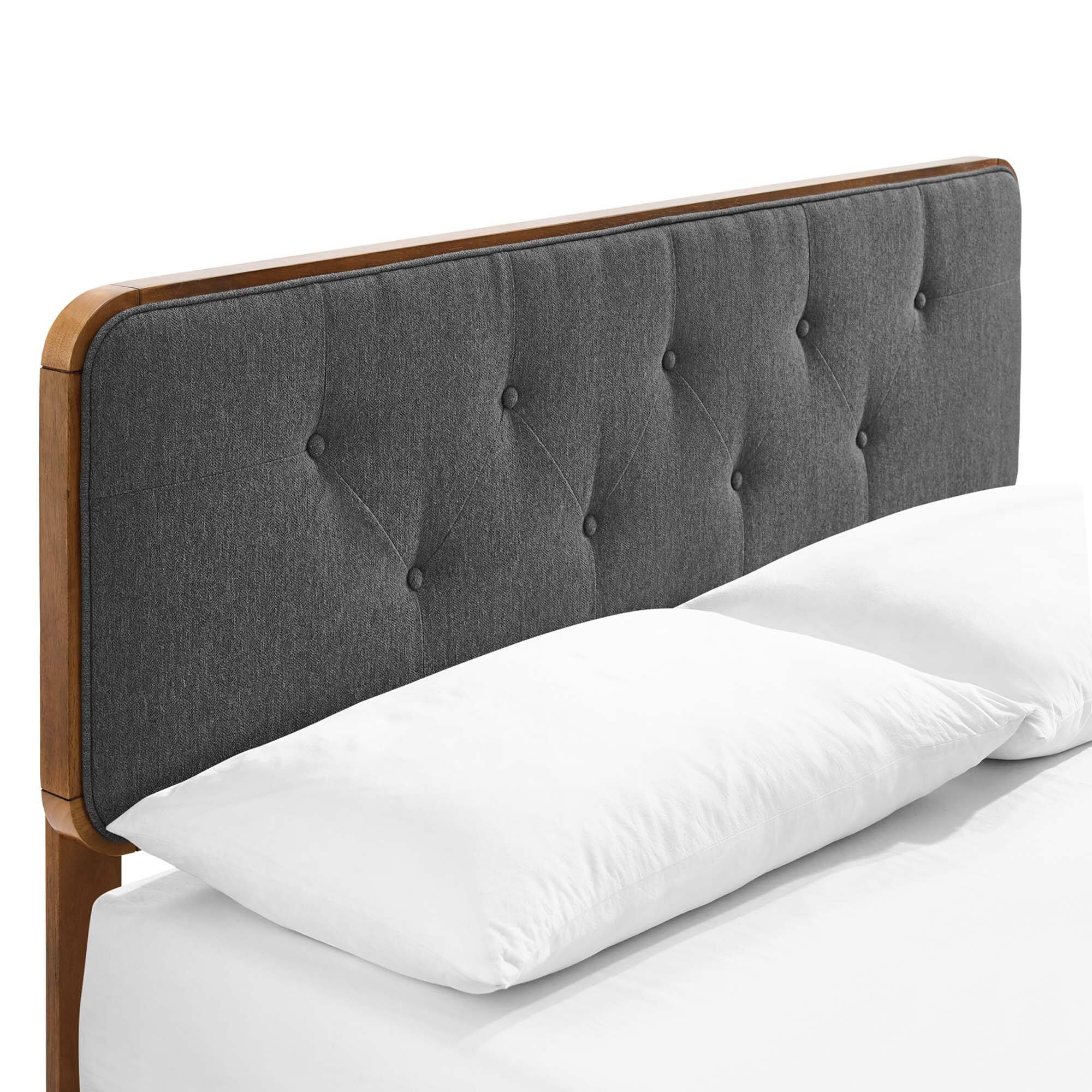 Alt View 8. Modway - Bridgette Wood King Platform Bed With Angular Frame - Brown.