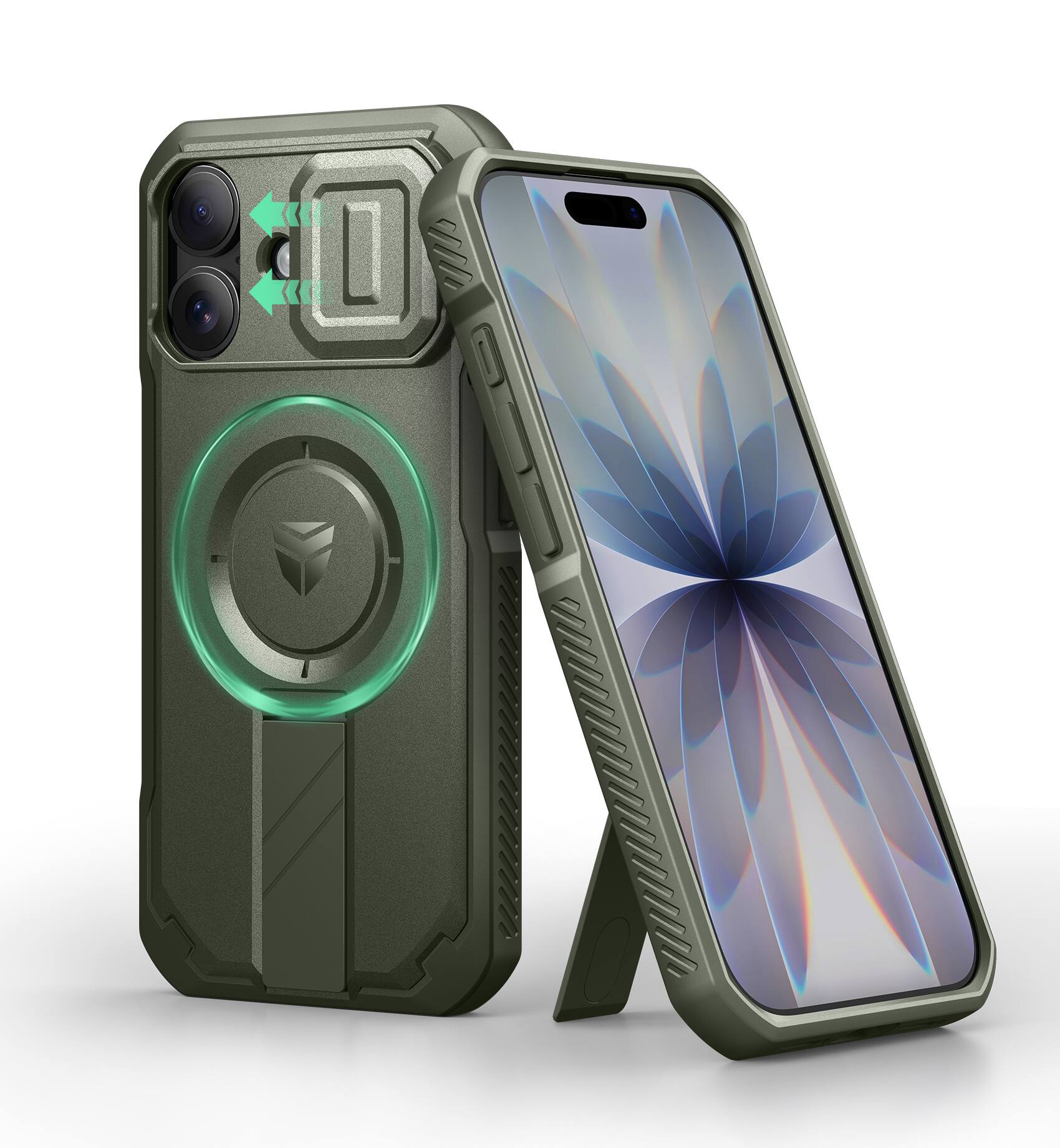 Dexnor - Rugged Shockproof Phone Case for 6.3-inch iPhone 17 with Slide Camera Cover&Metal Kickstand , Compatible with MagSafe - Army Green price history on PriceWatchPro