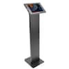 Front. Mount-It! - Anti‑Theft Floor Standing Tablet Kiosk with Adjustable Viewing & Locking Enclosure Tablets, Black - Black.