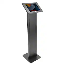 Mount-It! - Anti‑Theft Floor Standing Tablet Kiosk with Adjustable Viewing & Locking Enclosure Tablets - Black