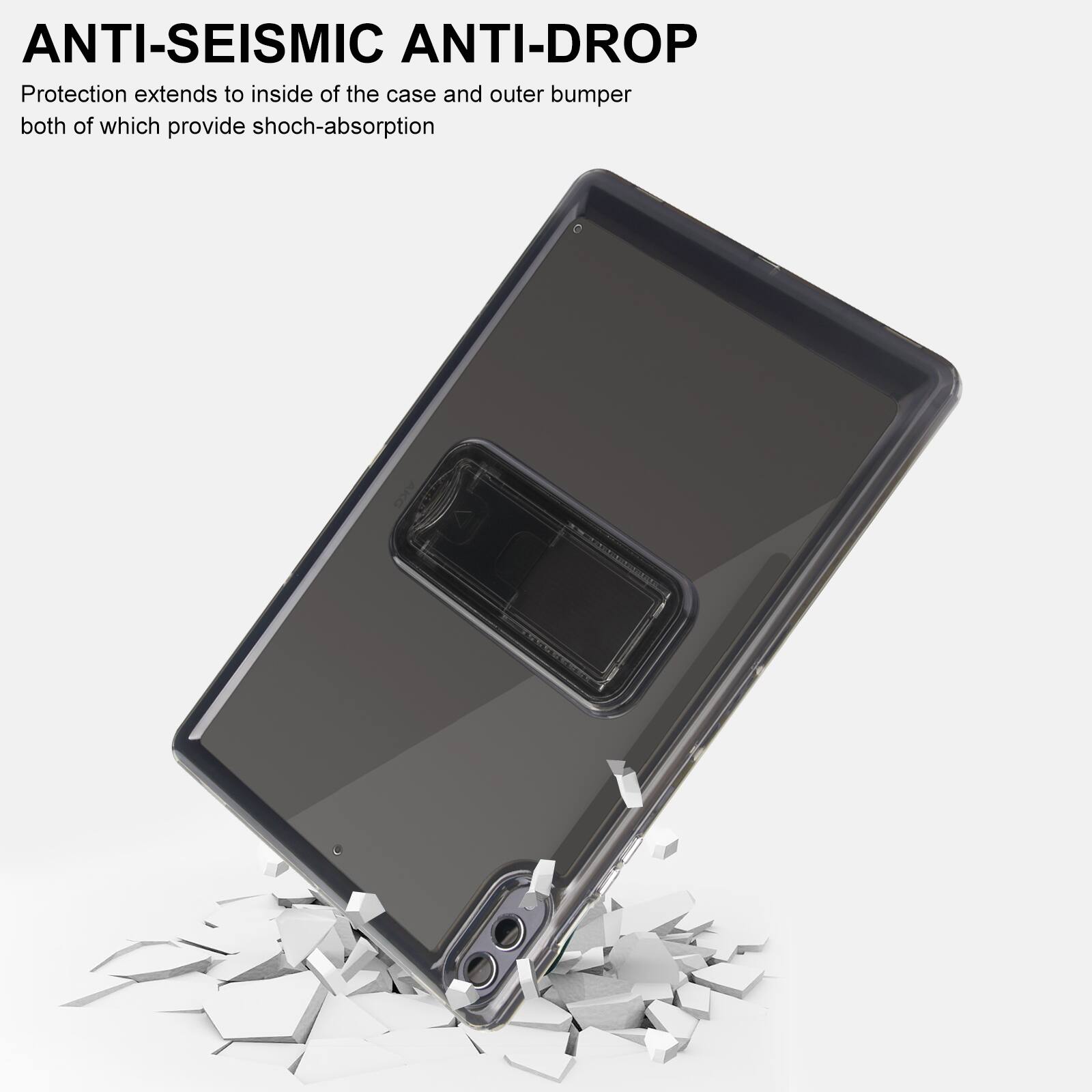 ANTI-SEISMIC ANTI-DROP  
Protection extends to inside of the case and outer bumper both of which provide shock-absorption