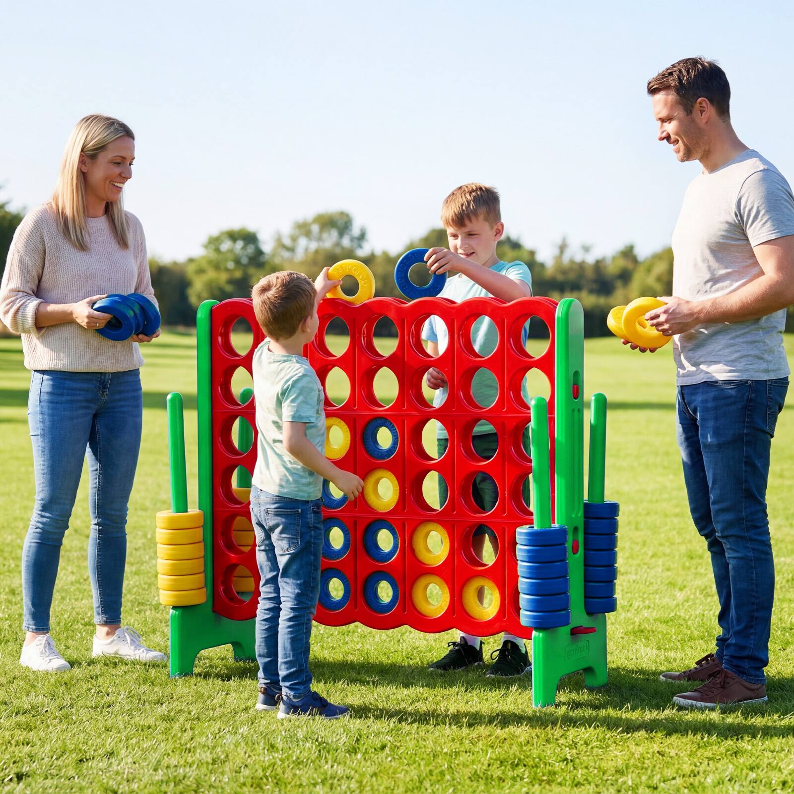 Alt View 3. Costway - Costway Jumbo 4-to-Score 4 in A Row Giant Game Set Adults Kids Family Fun Indoor Outdoor - Green + Red.
