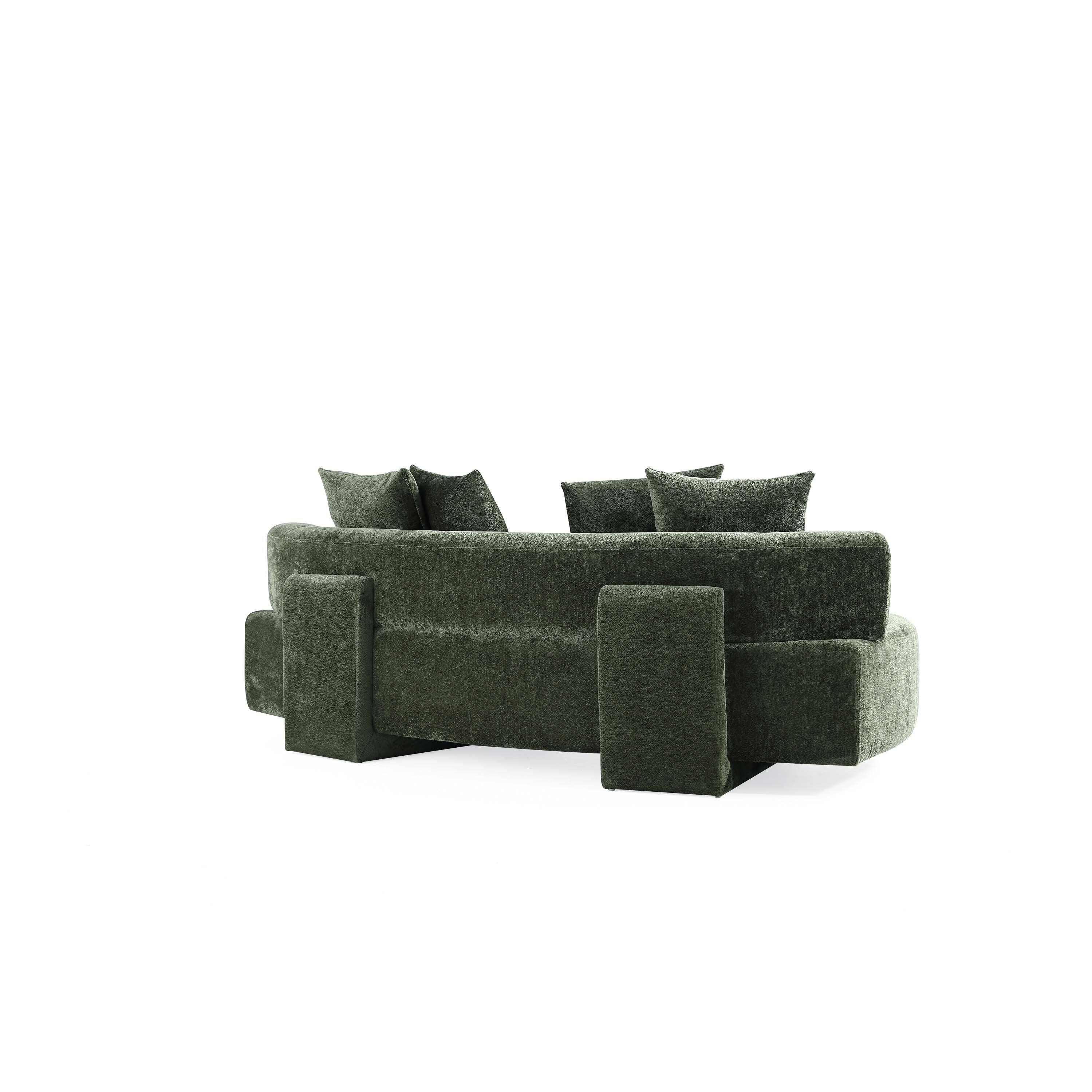 Alt View 4. Manhattan Comfort - Verandah Mid-Century Modern 91" Chenille Sofa - Olive Green.