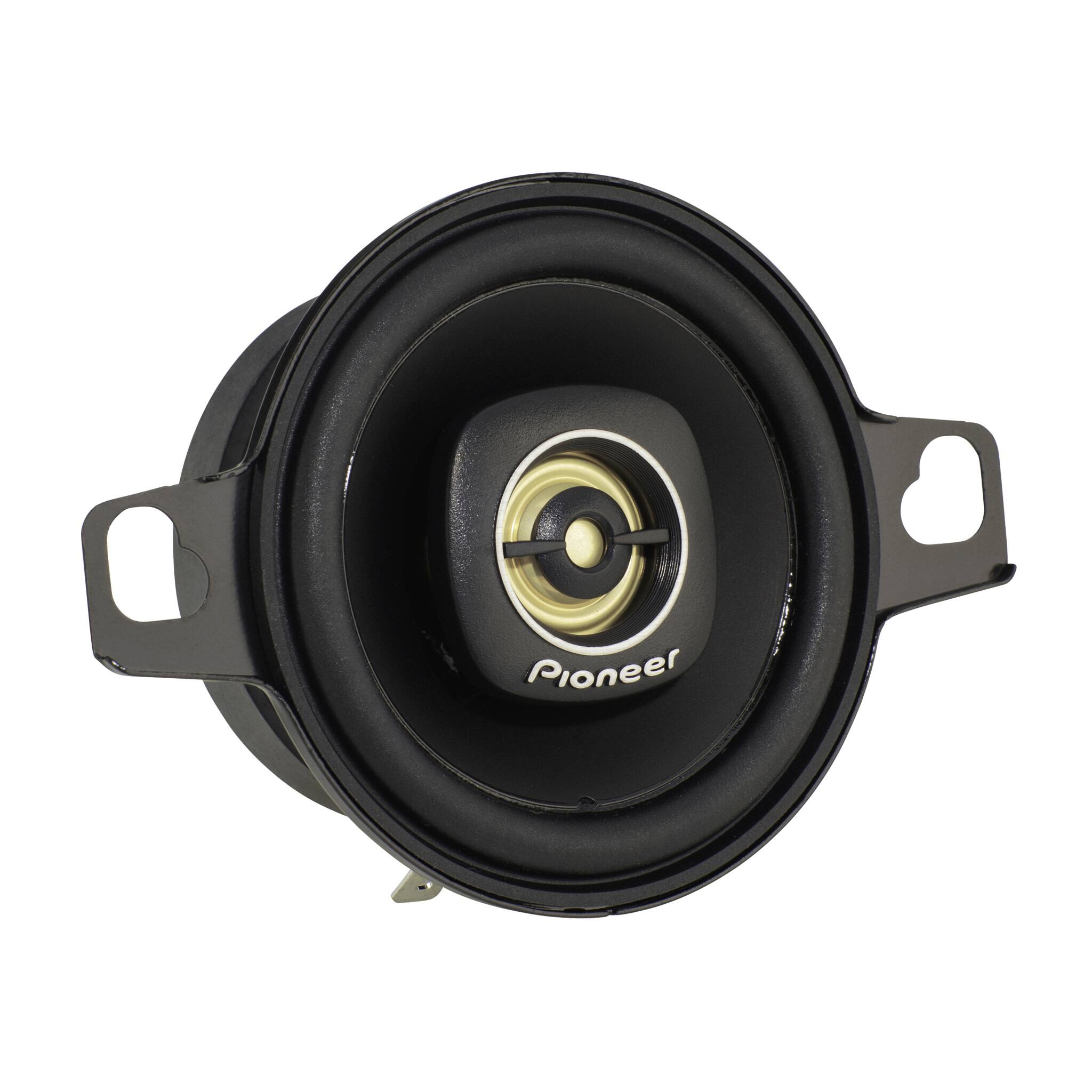 Left. Pioneer - 2.75" - 2-way, 450 W Max Power, Carbon/Mica-reinforced IMPP™ cone, 16 PEI hard dome tweeter - Coaxial Speakers (pair) - Black.