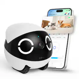 Enabot - ROLA Mini Companion Robot 2K QHD Camera, Built-in Call Button, 2-Way Voice - White