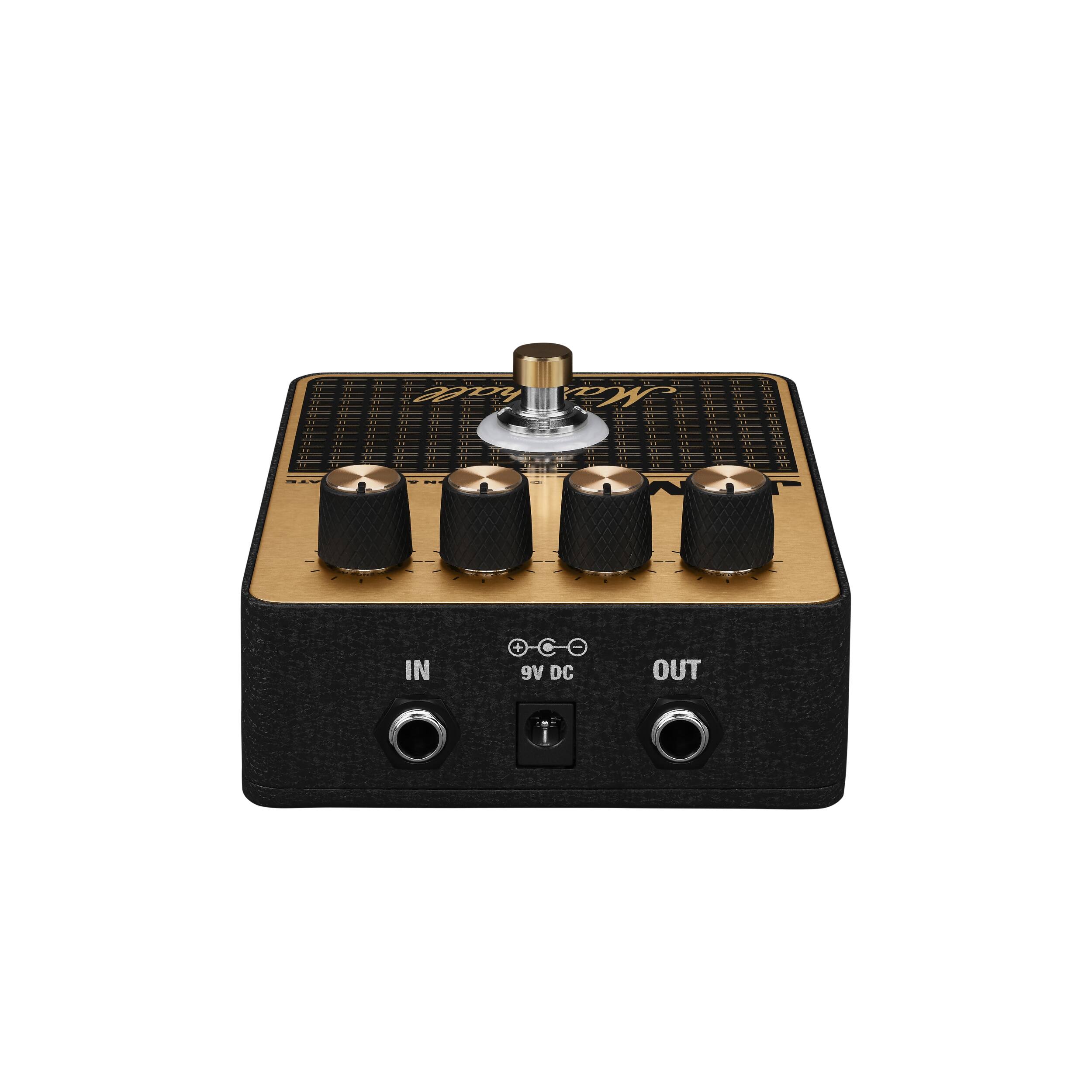 Angle. Marshall - JVM Overdrive/Distortion Pedal - Black and Gold.