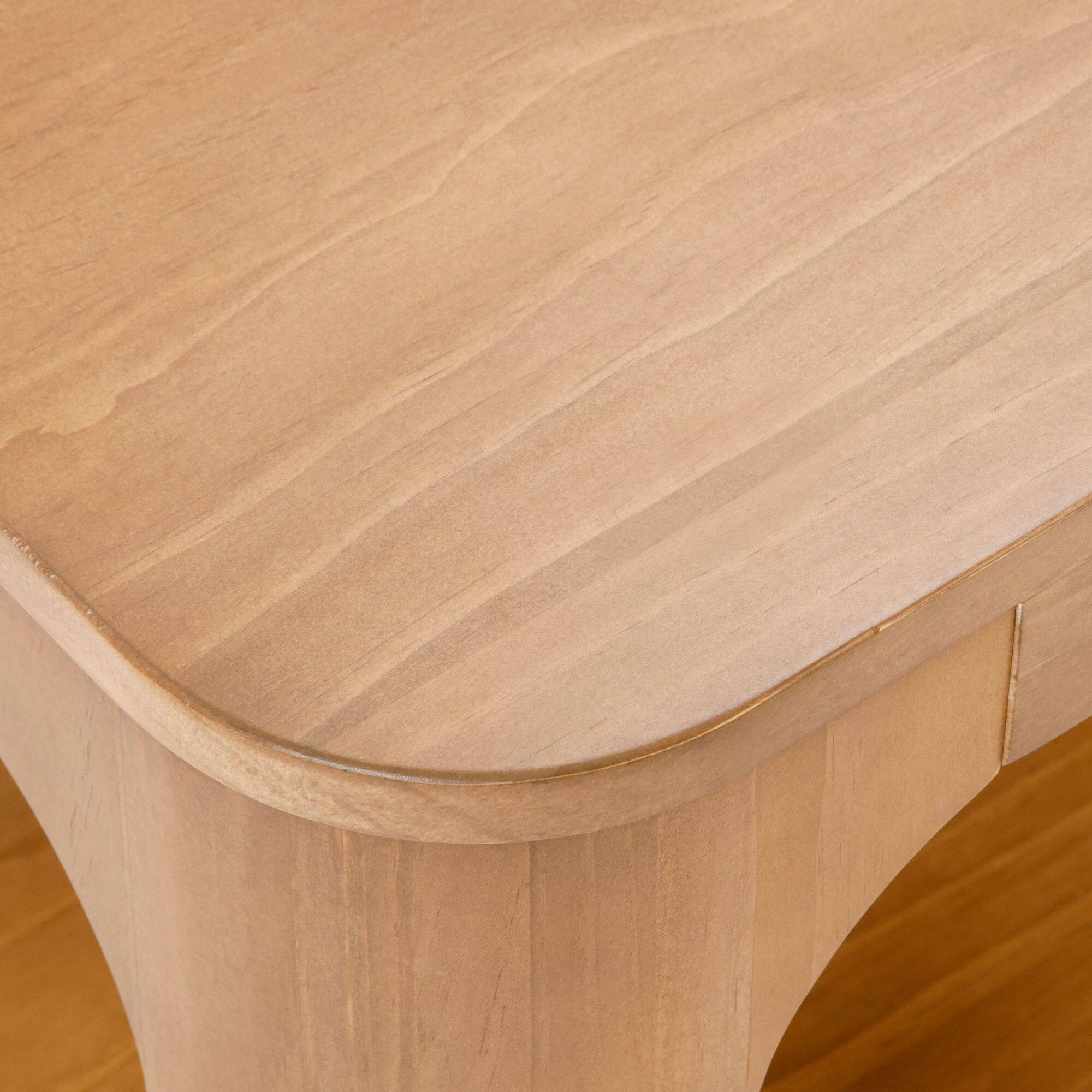 Alt View 3. Plank+Beam - Modern Rounded Square Side Table with Shelf (20in x 20in / 510mm x 510mm), Pecan - Pecan.