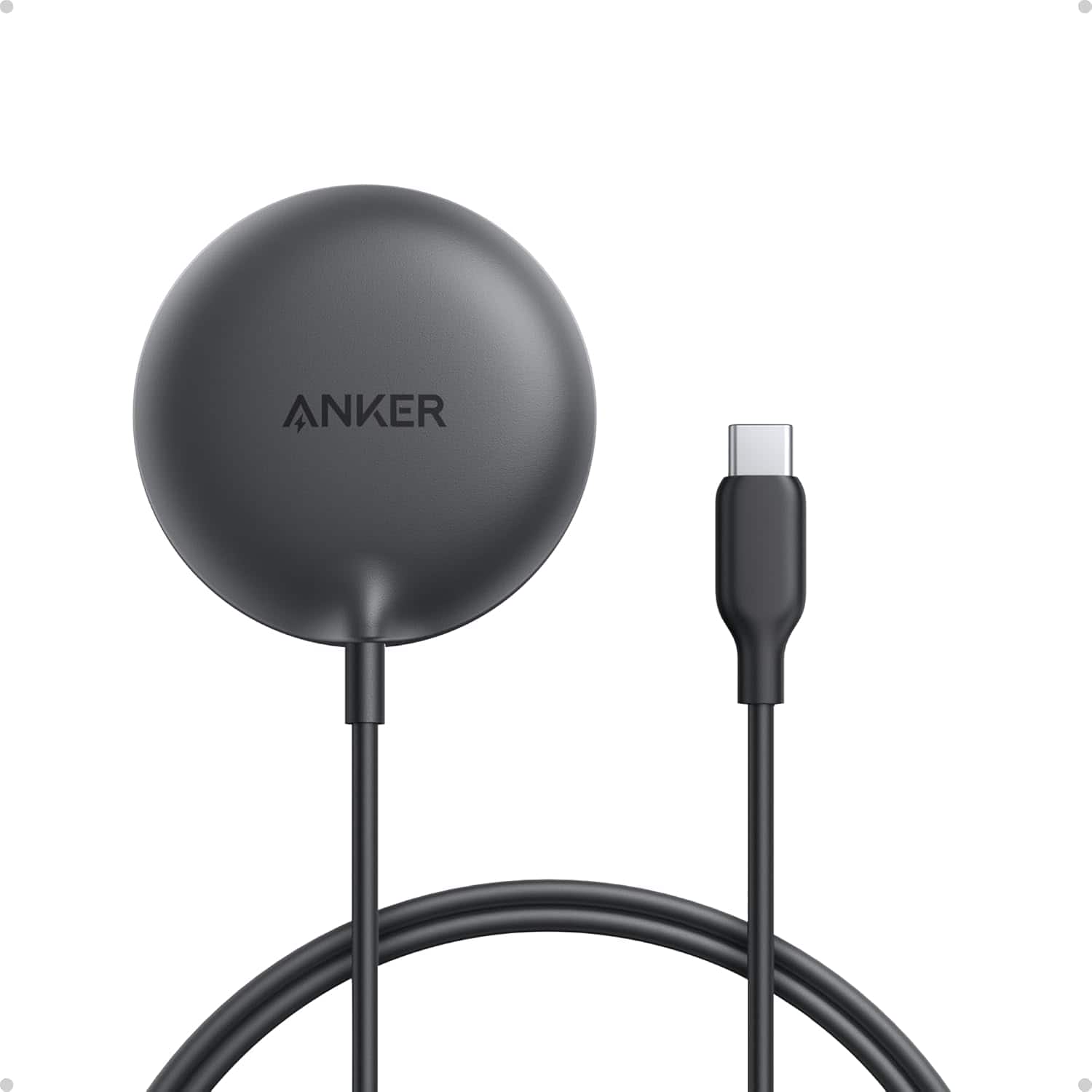 Anker - Zolo Magnetic Wireless Charger, Qi2 Certified 15W MagSafe-Compatible Wireless Charging Pad - Black