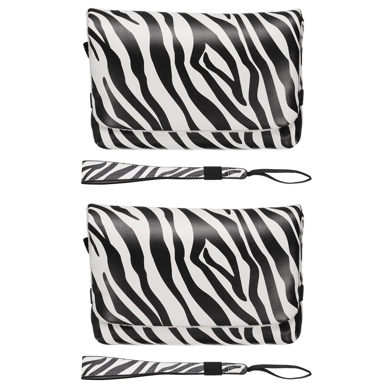 Unique Bargains - 2pcs Multi-Purpose Nylon Camera Storage Bags, Small Portable Pouch for CCD Camera and Travel - Black and White