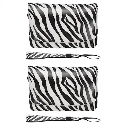 Front. Unique Bargains - 2pcs Multi-Purpose Nylon Camera Storage Bags, Small Portable Pouch for CCD Camera and Travel - Black and White.