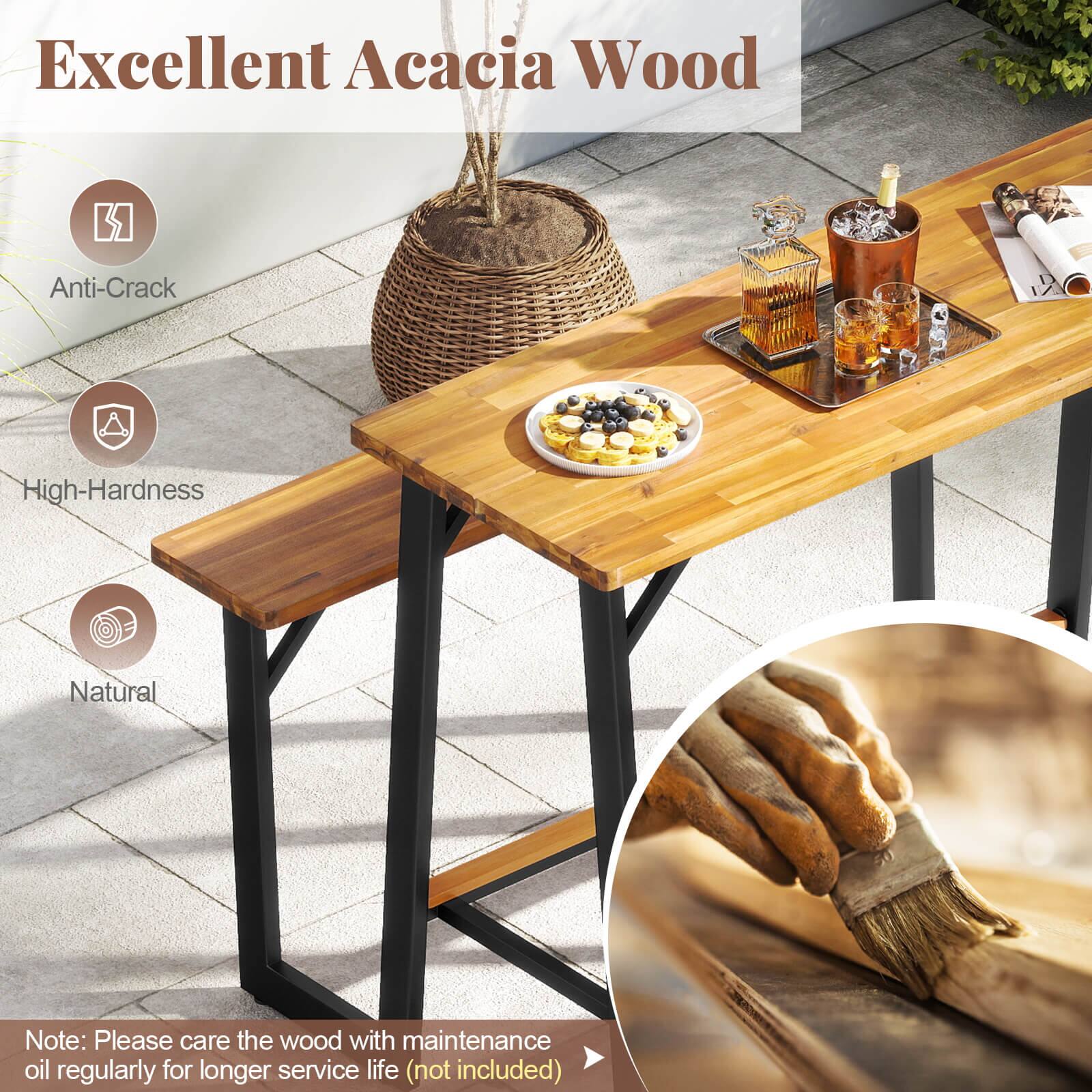 Excellent Acacia Wood

- Anti-Crack
- High-Hardness
- Natural

Note: Please care the wood with maintenance oil regularly for longer service life (not included)