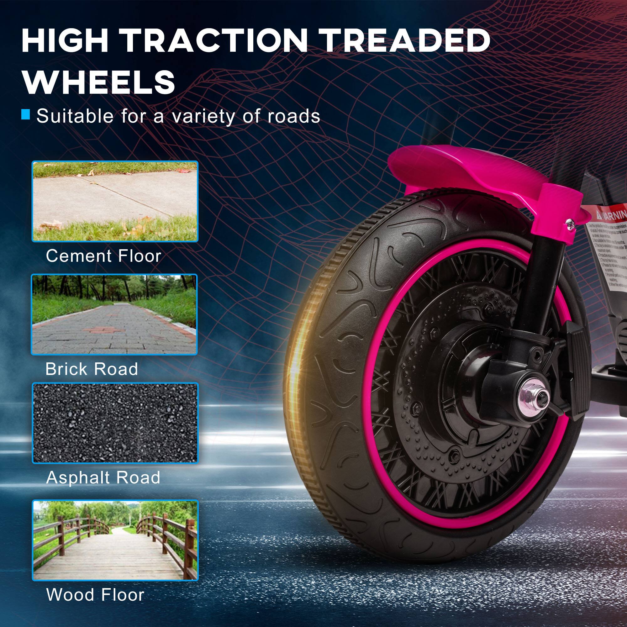 HIGH TRACTION TREADED WHEELS

Suitable for a variety of roads

- Cement Floor
- Brick Road
- Asphalt Road
- Wood Floor
