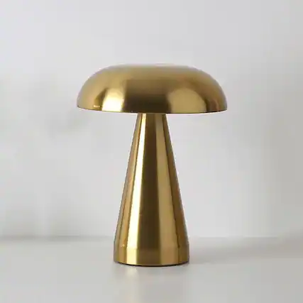Front. YONWAY - LED Mushroom Table Lamp, 3-Color Touch Control Rechargeable Light for Bedroom, Dining Room and Study Room.