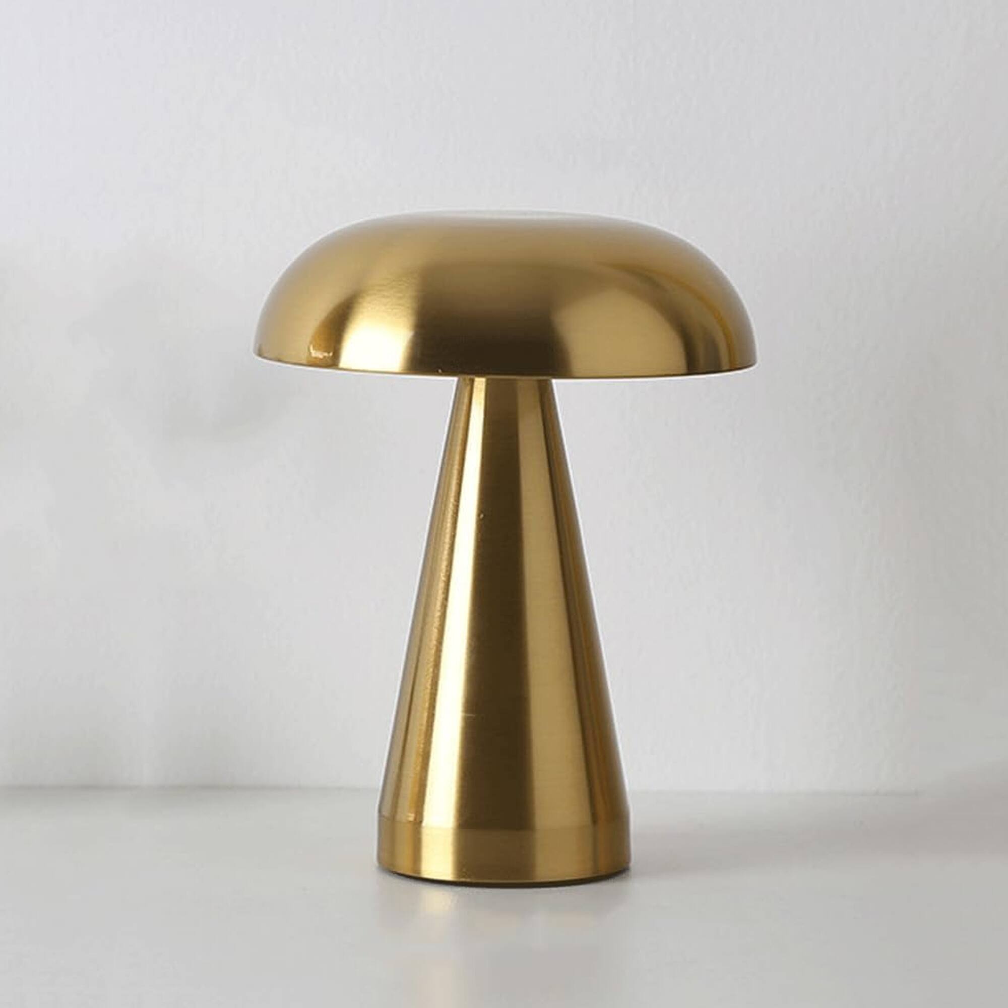 Front. YONWAY - LED Mushroom Table Lamp, 3-Color Touch Control Rechargeable Light for Bedroom, Dining Room and Study Room.