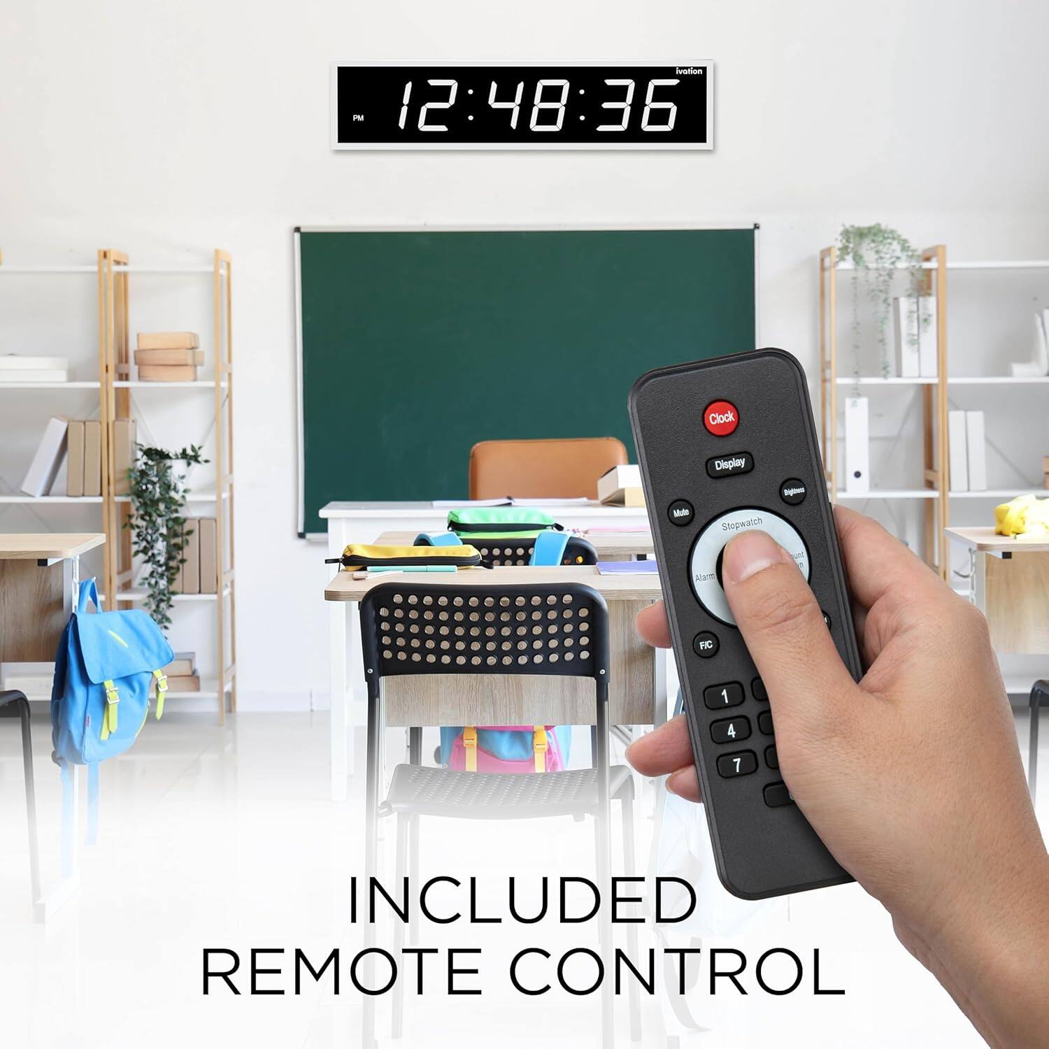 Vetian PM 12:48:36 Clock - Display - Stopwatch Alant FIC 1 4 7 INCLUDED REMOTE CONTROL