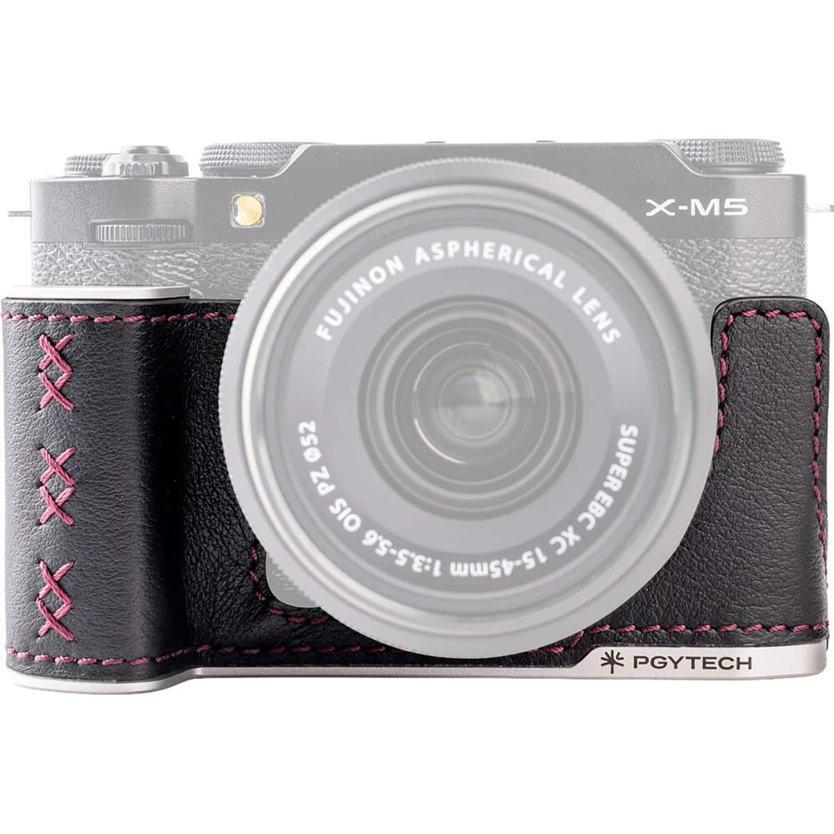PGYTECH - Leather Half Case for - Midnight Black, Fujifilm X-M5 Camera