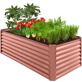 Best Choice Products - 6x3x2ft Outdoor Metal Raised Garden Bed for Vegetables Flowers Herbs - Terracotta