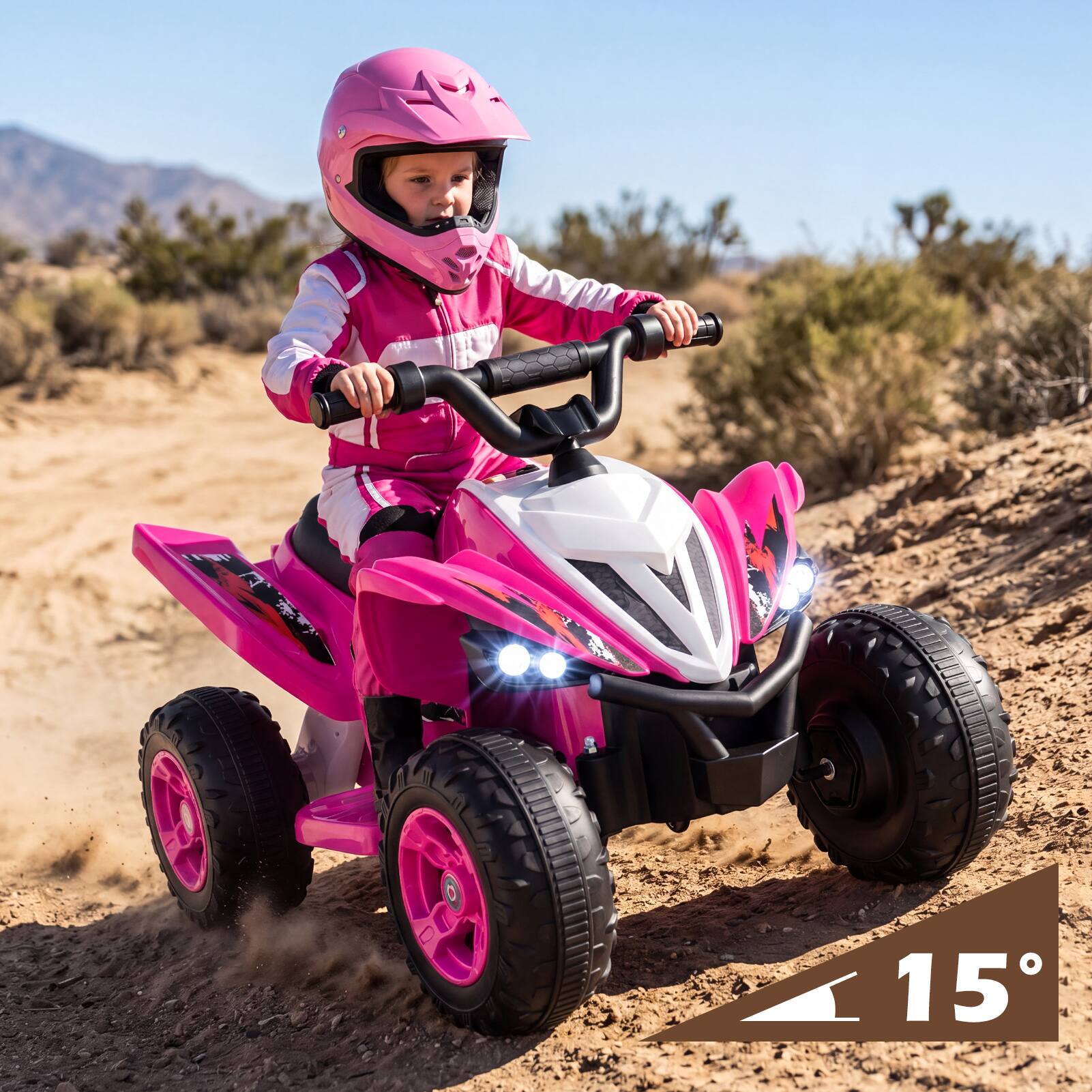 Alt View 1. Costway - Costway 12V Quad 4 Wheeler Ride on Toy with Music, Light, USB Port, Wireless Connection - Pink.