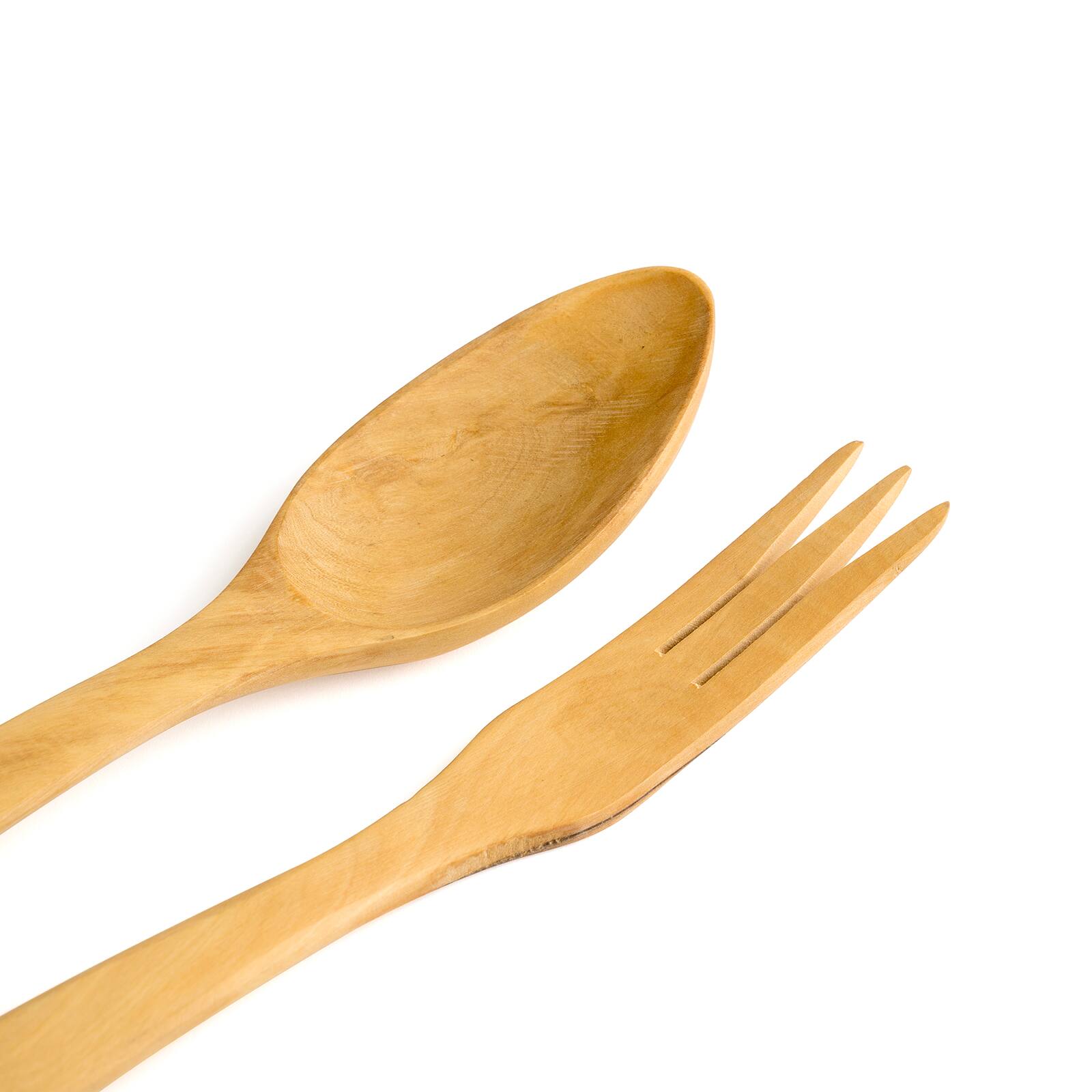 Alt View 3. Berard - Contour 12-Inch Olive Wood Salad Servers, 2 Piece Set - Brown.
