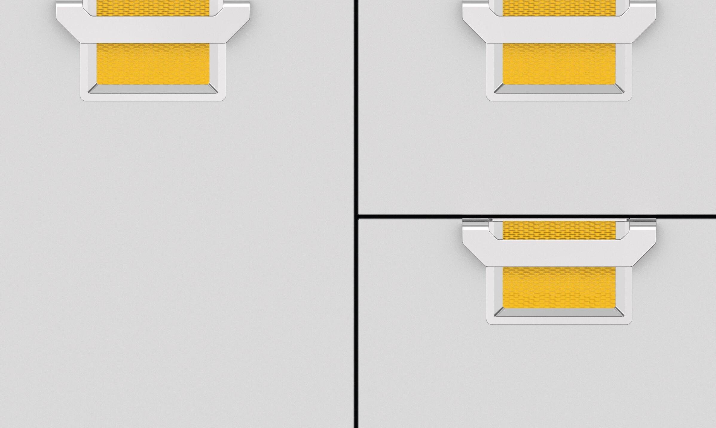 Angle. Aspire by Hestan - 36" Double Drawer and Storage Door Combination - Yellow.