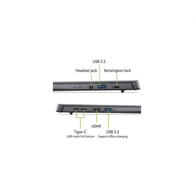 USB 3.2 Headset jack Kensington lock

HDMI Type-C USB 3.2 Support offline charging

USB 4 with Full function