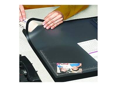 Alt View 4. Artistic -  Logo Pad Anti-Slip Rubber Desk Pad, 31" x 20", Black/Clear  - Black/clear.
