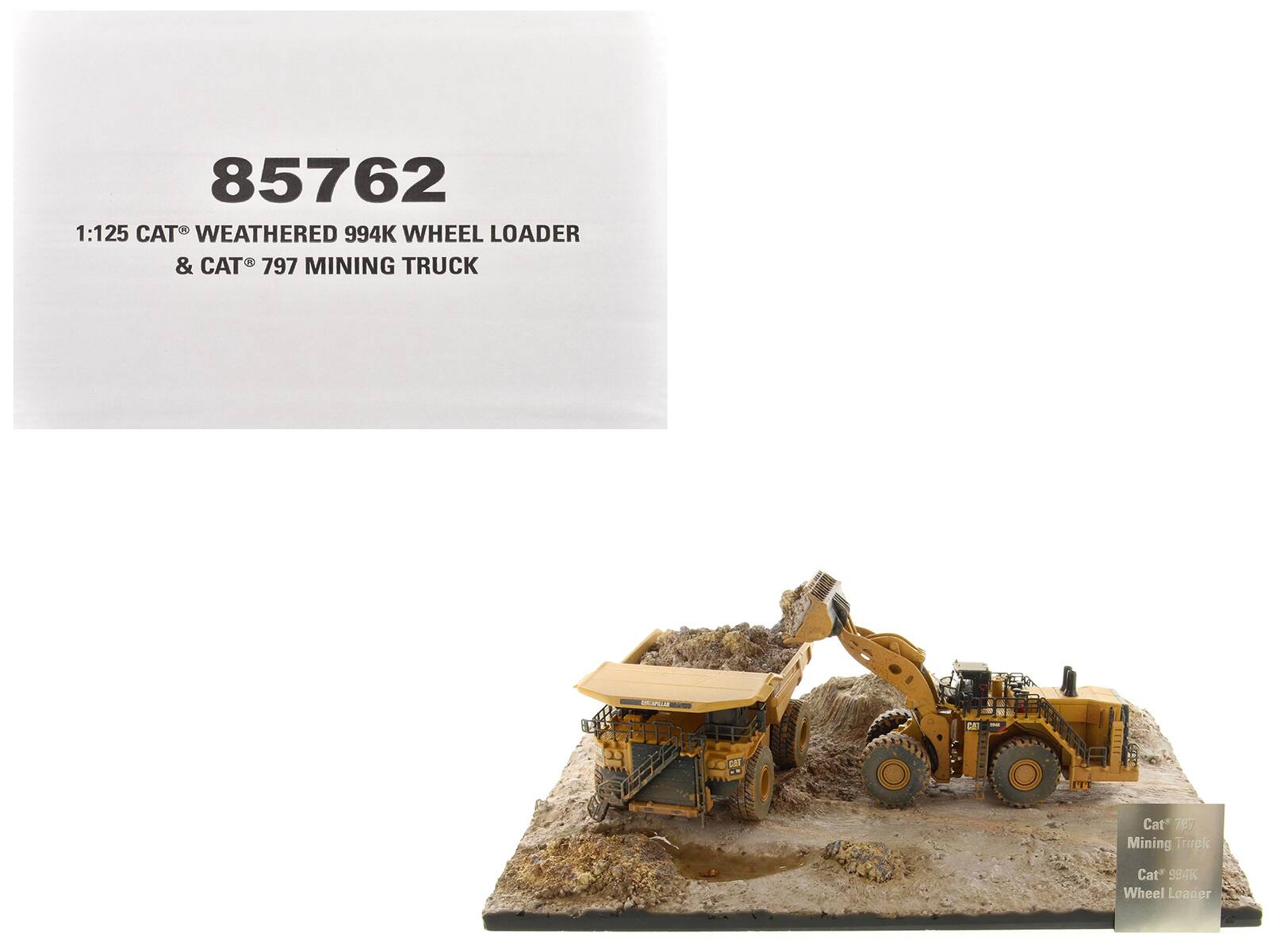 "CAT Caterpillar 994K Wheel Loader and 797 Mining Truck Yellow Set ""Weathered Series"" 1/125 Model by Diecast Masters" price history on PriceWatchPro
