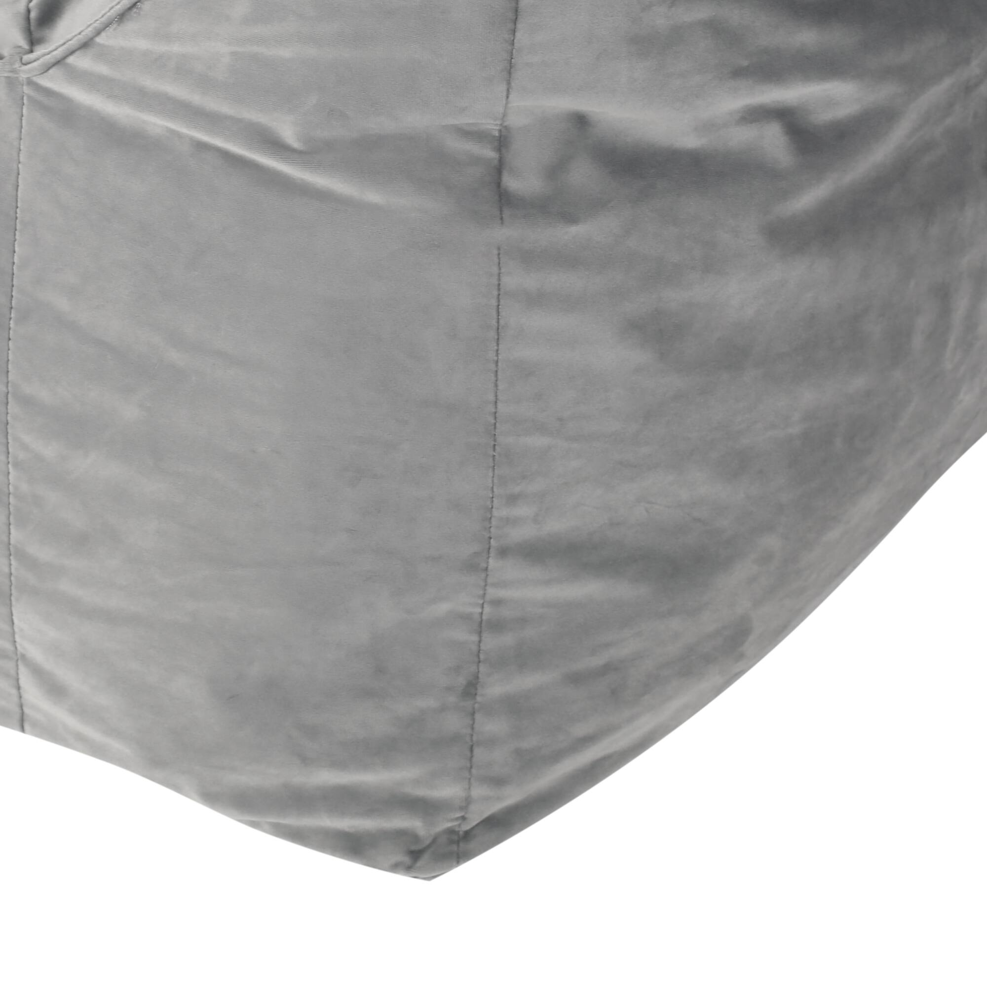Left. GOODSILO - Luxurious Velveteen Bean Bag Chair with Comfortable Armrests for Cozy Seating - Grey.